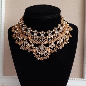 Gold-tone Crystal Choker
